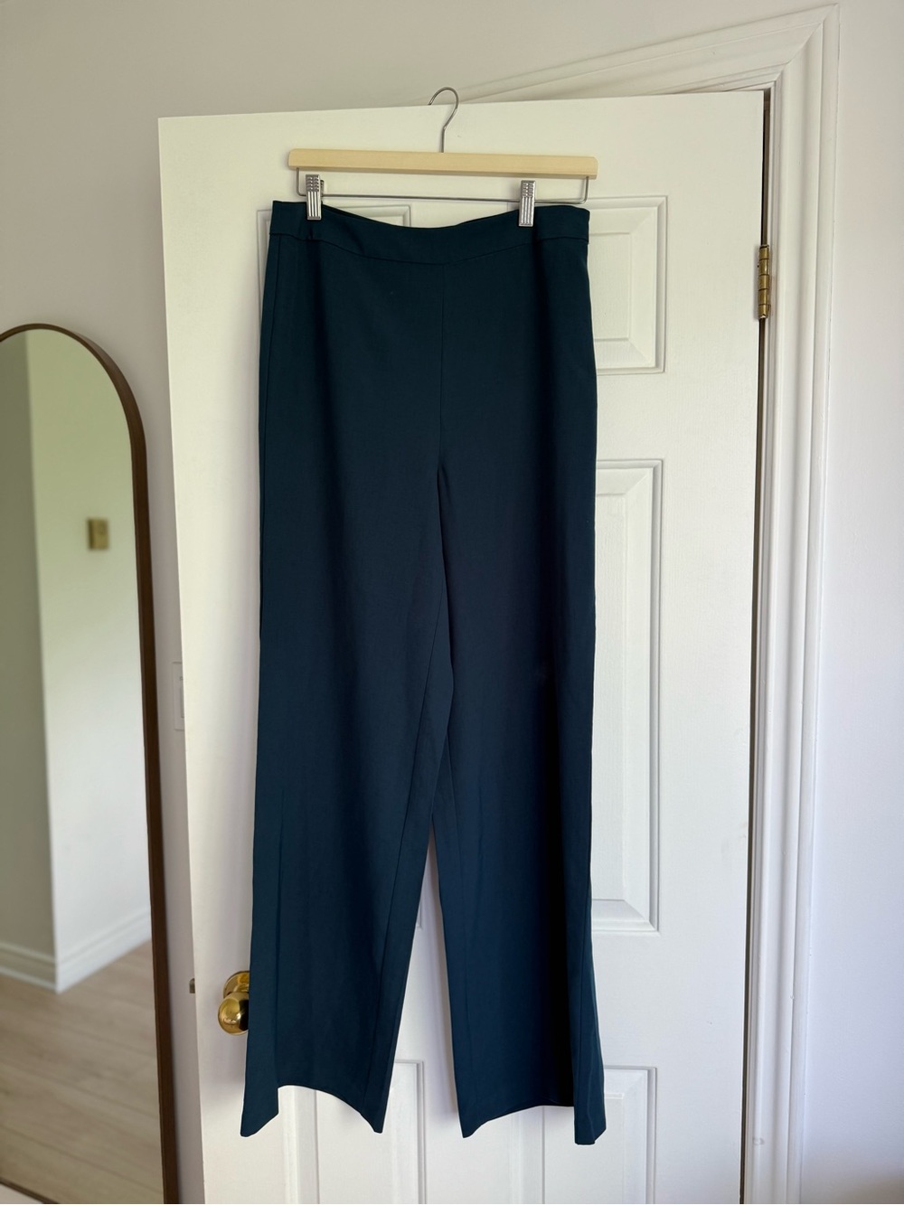DKNY Teal Wide-Leg Dress Trousers